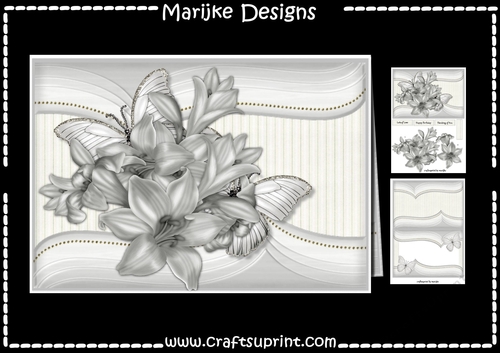 Lovely Lilies In Light Grey Mini Kit 