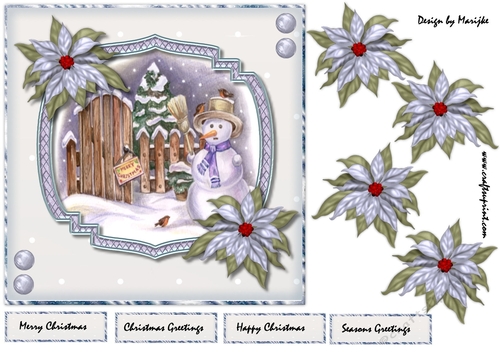  7x7  Cute Snowman 