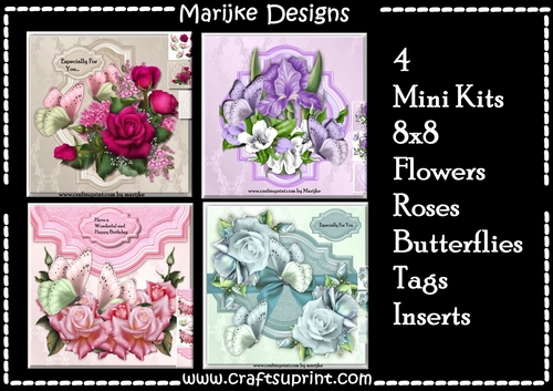 Bumperkit 4 Mini Kits Roses, Flowers& Butterflies