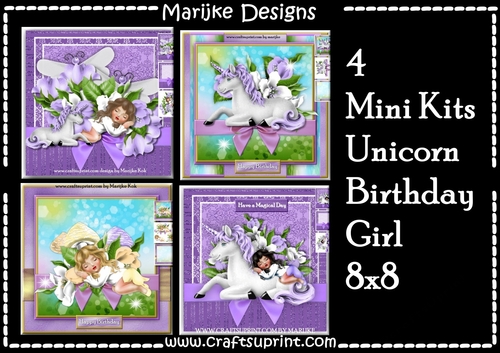 Bumperkit 4 Mini Kits Birthday Girl Unicorn
