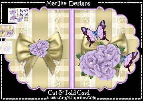 Cut & Fold Lavender Peonies & Butterfly