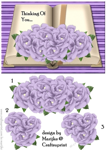 Book Lavender Peonies Thinking of You