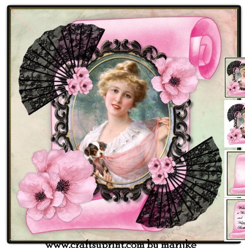 Vintage Lady Pink Scroll Mini Kit
