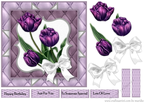 Purple Tulips Quick card