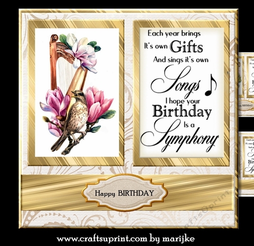 Quick Card Symphony    Harp & magnolias  Mini Kit
