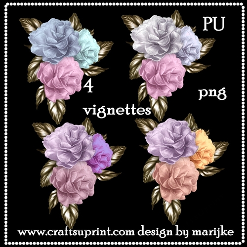 PU Clipart PNG Roses Vignette