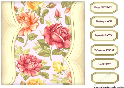 Vintage Roses Topper & Tags 2