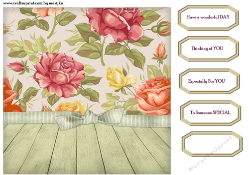 Vintage Roses Topper & Tags 4
