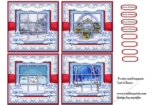 Let it Snow cute card toppers