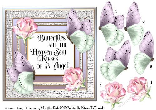 Beautiful Butterfly Kisses 7x7 Quick Card