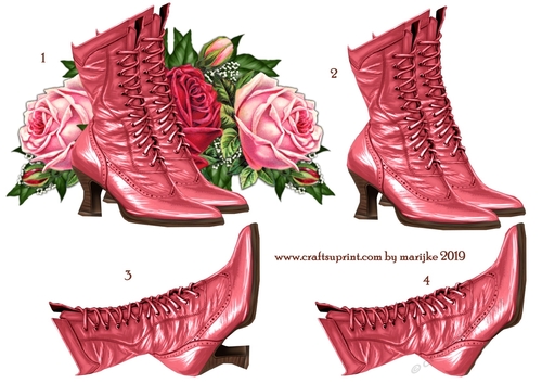 Vintage Boots & Antique Roses
