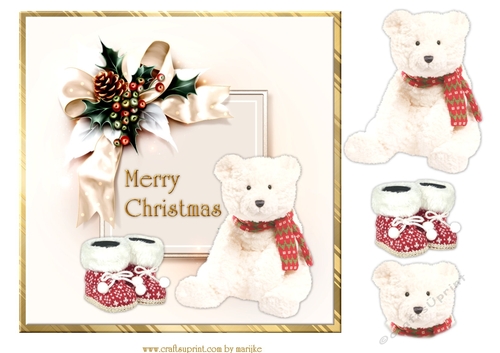 Cute Christmas Teddie Quick card