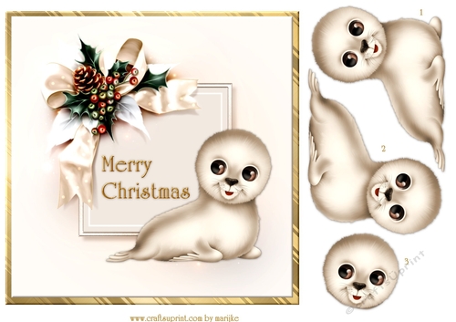 Cute Christmas Seal Quick card