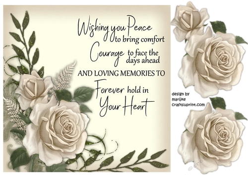 Sympathy Vintage Flowers & Verse  2