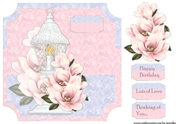 Quick Card Pink Magnolia & Lantern