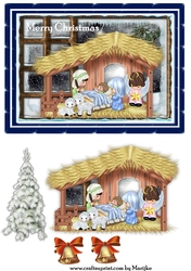 Christmas Window Cute Nativity 