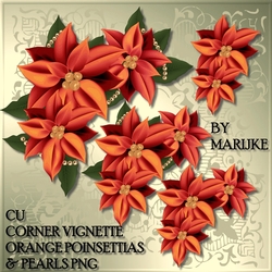 CU Vignette  Orange   Poinsettias & Pearls