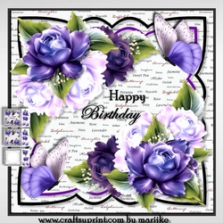 Scallop Frame & Purple Roses