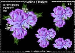  CU Pretty Roses Corner Vignette Purple 
