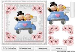 Cute Wedding Couple Car
