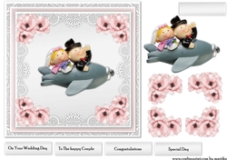 Cute Wedding Couple Airplane