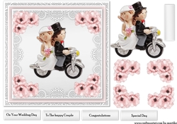 Cute Wedding Couple  Motor Bike 