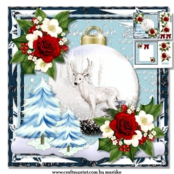 Christmas White Deer Bauble Mini Kit