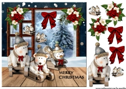 Christmas Window Cute Ice bears