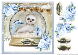 Christmas Snow Goble Ice Flowers Quick Card 1