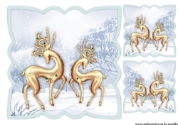 Scallop Topper Christmas Animals Deer