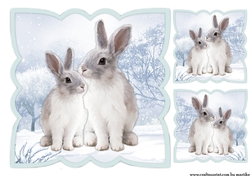 Scallop Topper Christmas Animals Bunnies
