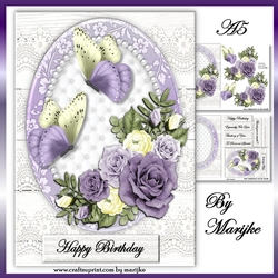 Purple Roses & Butterflies A5 Mini Kit