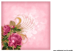 Insert Vintage Roses in Pink 1