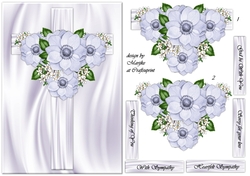 A5 Sympathy Cross & Flowers