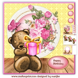 Mini Kit Cute Birthday Girl   Teddie