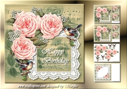 Vintage Birthday Roses Mini Kit