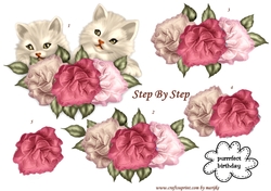 Cute Vintage Kittens & Roses 4