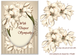 A5 Sympathy Yvory Lilies
