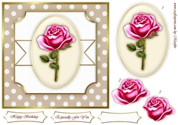 Romantic Pink Rose Quick card