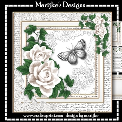 Vintage White Roses Mini Kit