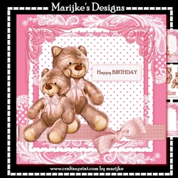 Cute Teddie Birthday Girl Mini Kit