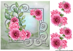 Pretty Flowers In Frame  Quick Card