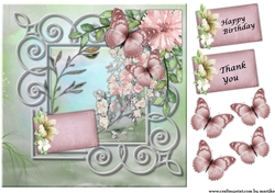 Vintage Flowers & Butterflies    Quick Card