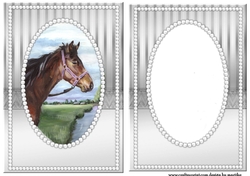 A5 Topper & Insert Elegant Pearls Horse