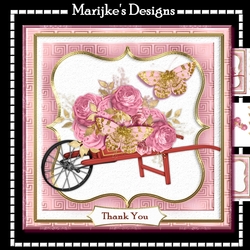 Wheelbarrow Antique Roses 