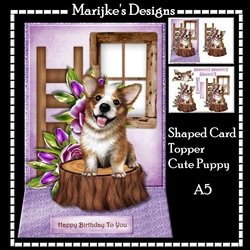 Shaped Card Topper Cute Puppy Mini Kit A5