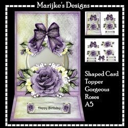 Shaped Card Topper Gorgeous Roses Mini Kit A5