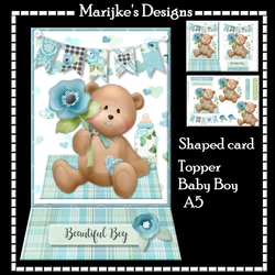 Shaped Card Topper Baby BOY