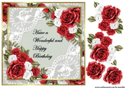 Quick Card  happy Birthday  Red Roses