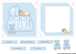 Cute Baby BOY Topper & Insert